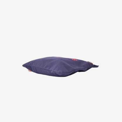 Hermès Alline Grooming Bag in Bleu Indigo/Gold Canvas Leather bottom side view