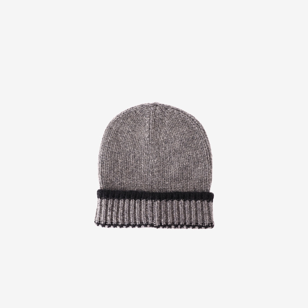 Chanel Cloche Beanie in Grey & Black Cashmere