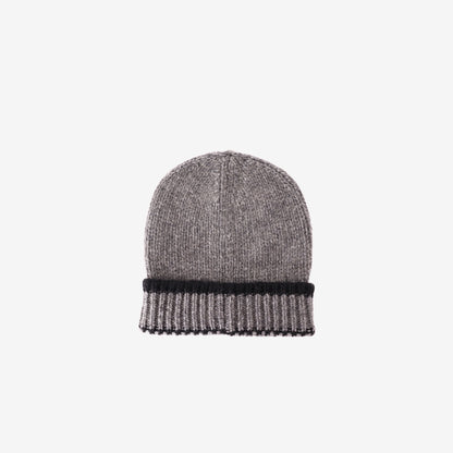 Chanel Cloche Beanie in Grey & Black Cashmere