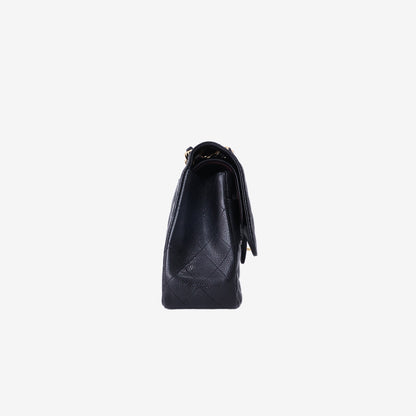 Chanel Classic Large Flap Bag in Black Caviar Leather with Gold Hardware