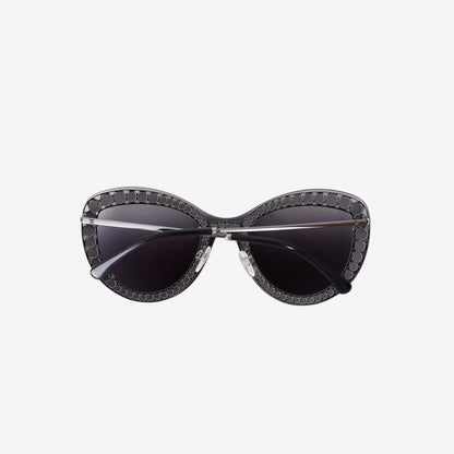 Chanel 4236-H Sunglasses in Black Metal/Acetate with Faux Pearls and Silver Hardware