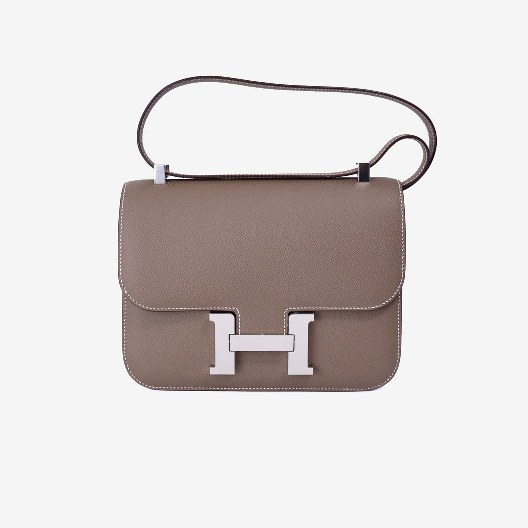 Hermès Constance 24 in Etoupe Epsom Leather with Palladium Hardware front view