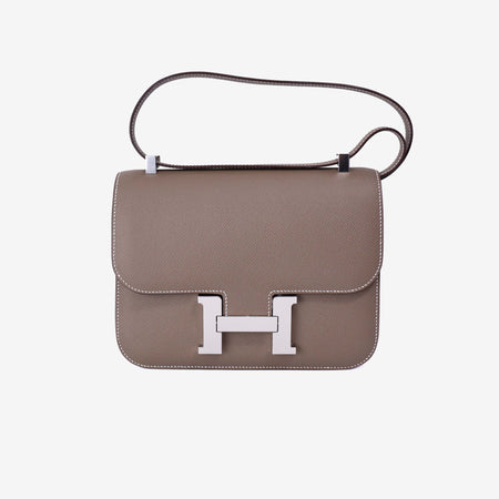 Hermès Constance 24 in Etoupe Epsom Leather with Palladium Hardware front view