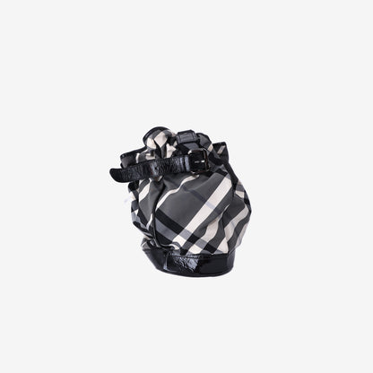 Burberry Medium Walden Bag in Black/White Check Nylon/Patent Leather