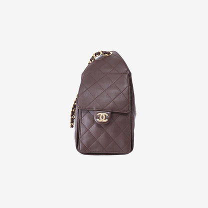 Chanel 25 Hobo Bag Small in Brown Caviar Leather with Gold Hardware