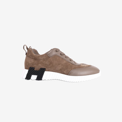 Hermès Bouncing Sneakers in Etoupe Suede and Calfskin (Size 42) (Contact to Enquire)