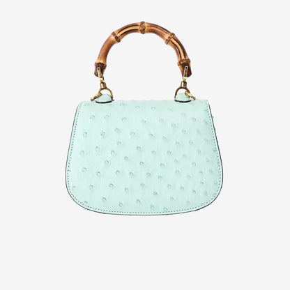 Gucci Bamboo 1947 Mini Bag in Green Ostrich Leather with Gold Hardware