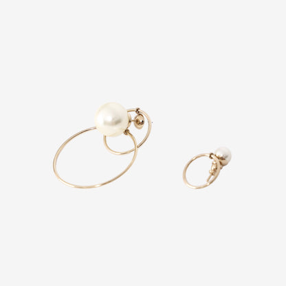 Dior Mise En Dior Tribales Hoop Earrings in Gold-Tone Metal with Faux Pearls