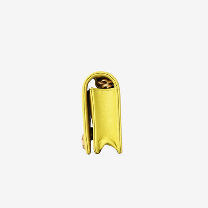 Chanel Chevron Quilted Belt Bag in Yellow Calfskin Leather with Gold Hardware side view