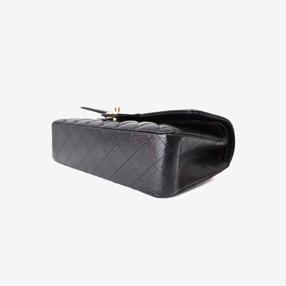 Chanel Classic Double Flap Medium in Black Caviar Leather with Gold Hardware