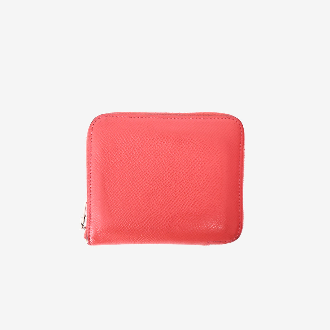 Hermès Silk'In Compact Wallet in Red Epsom Leather with Palladium Hardware
