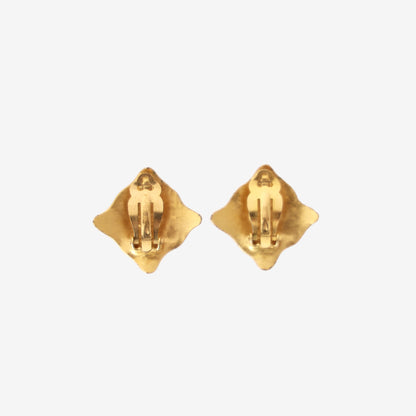 Chanel Vintage CC Clip-On Earrings in Gold-Plated Metal