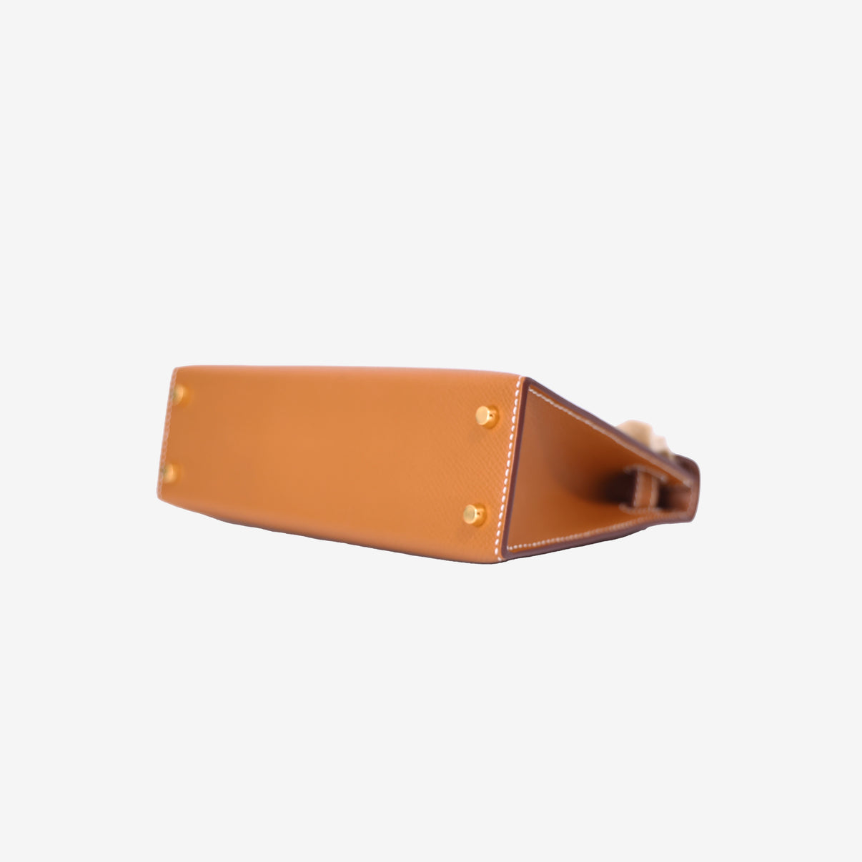 Hermès Mini Kelly 20 in Gold Epsom Leather with Gold Hardware bottom side view