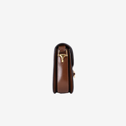 Gucci Horsebit 1955 Shoulder Bag in Beige Brown GG Canvas and Calfskin Leather with Gold Hardware
