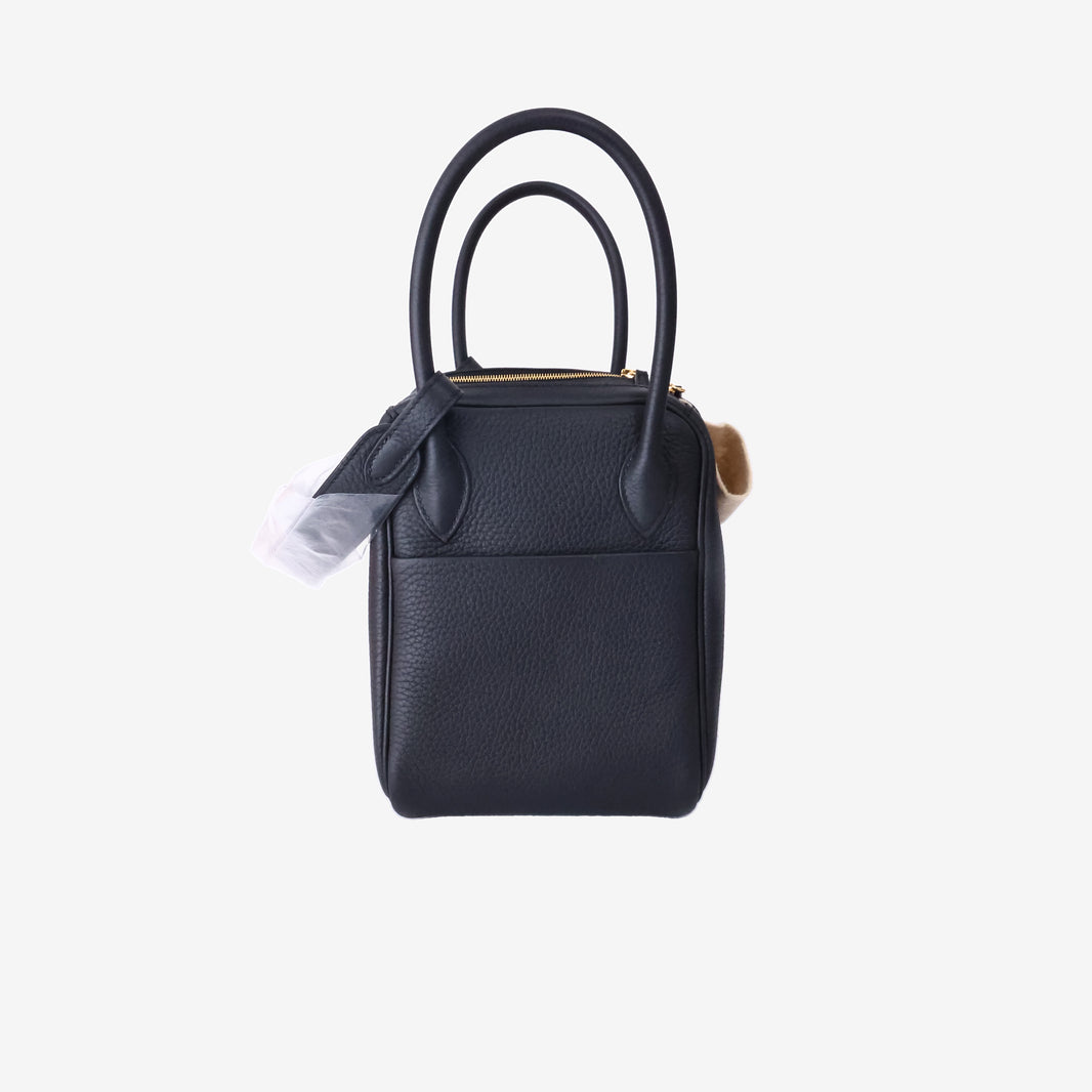 Hermès Lindy 26 in Black Clemence Leather with Gold-Plated Hardware