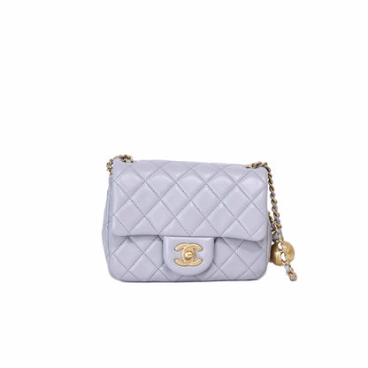 Chanel Pearl Crush Mini Square in Grey Lambskin with Gold Hardware (Contact to Enquire)
