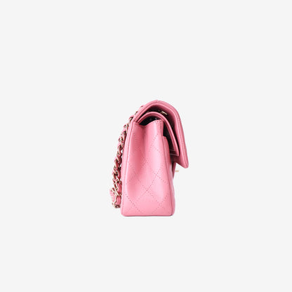 Chanel Classic Flap Bag in Pink Lambskin with Gold Hardware
