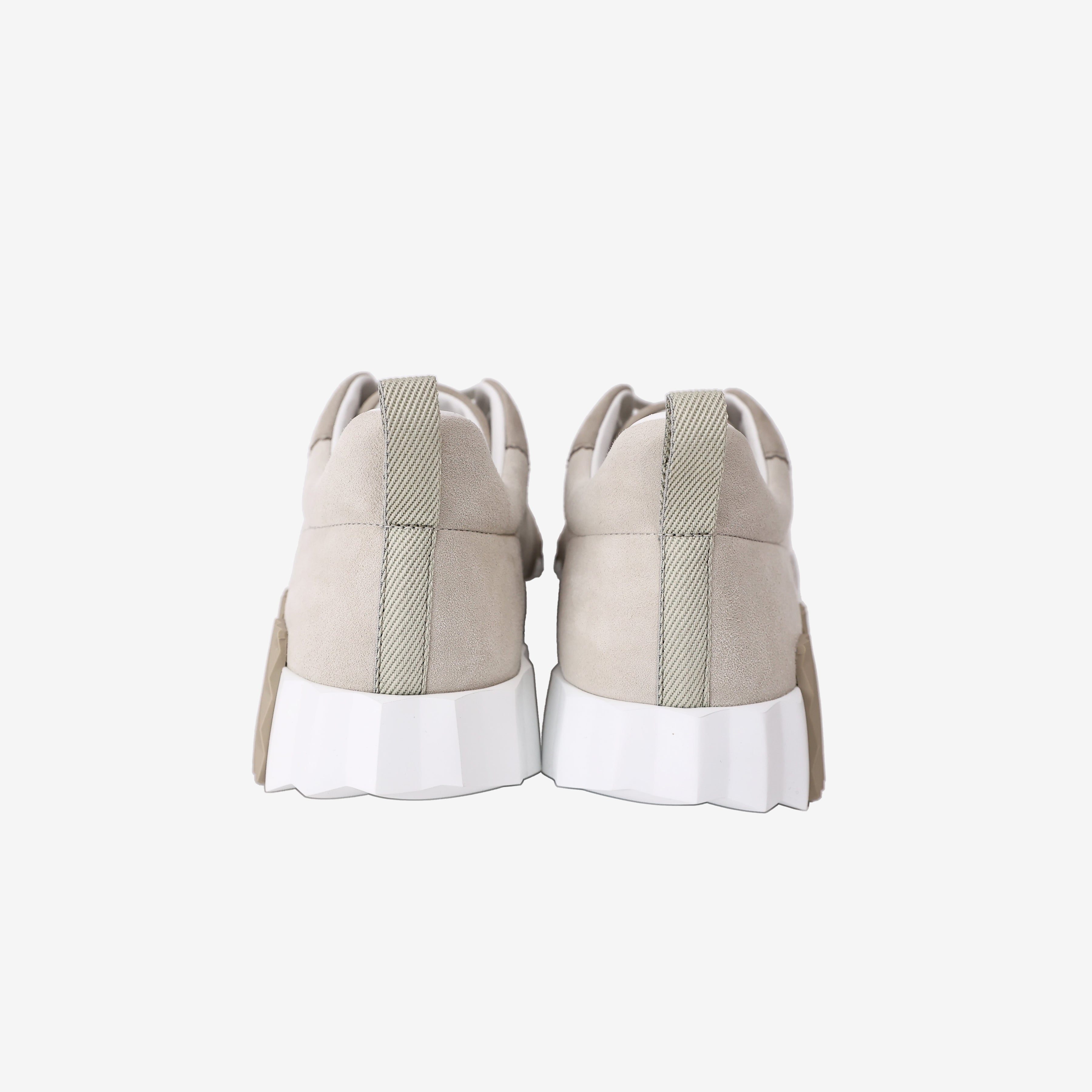 Hermes shoesHermès Bouncing Sneakers in Beige Calfskin and Suede Goatskin back view