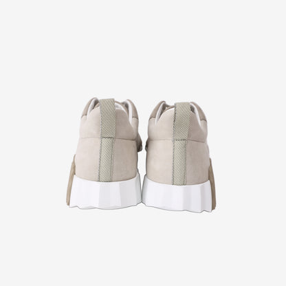 Hermes shoesHermès Bouncing Sneakers in Beige Calfskin and Suede Goatskin back view