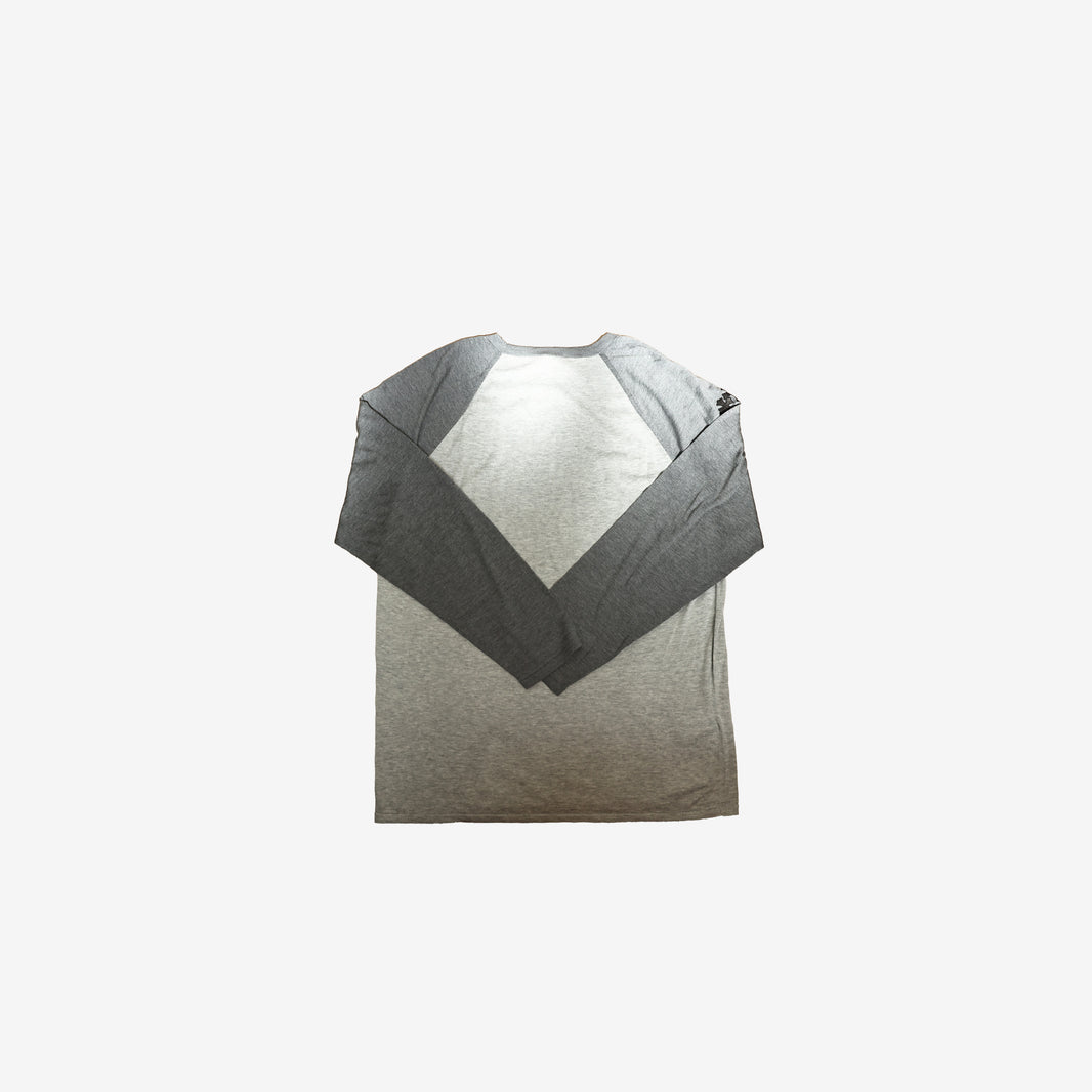 Chrome Hearts Cross Patch Embroidered Silk Raglan Long Sleeve Tee in Grey (Size XL)