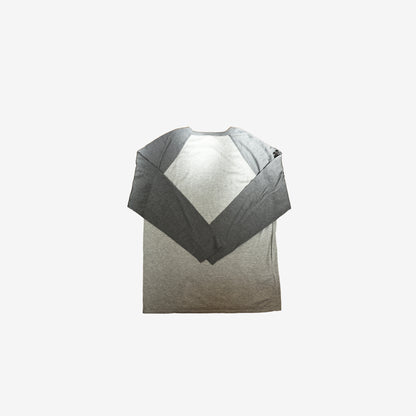 Chrome Hearts Cross Patch Embroidered Silk Raglan Long Sleeve Tee in Grey (Size XL)