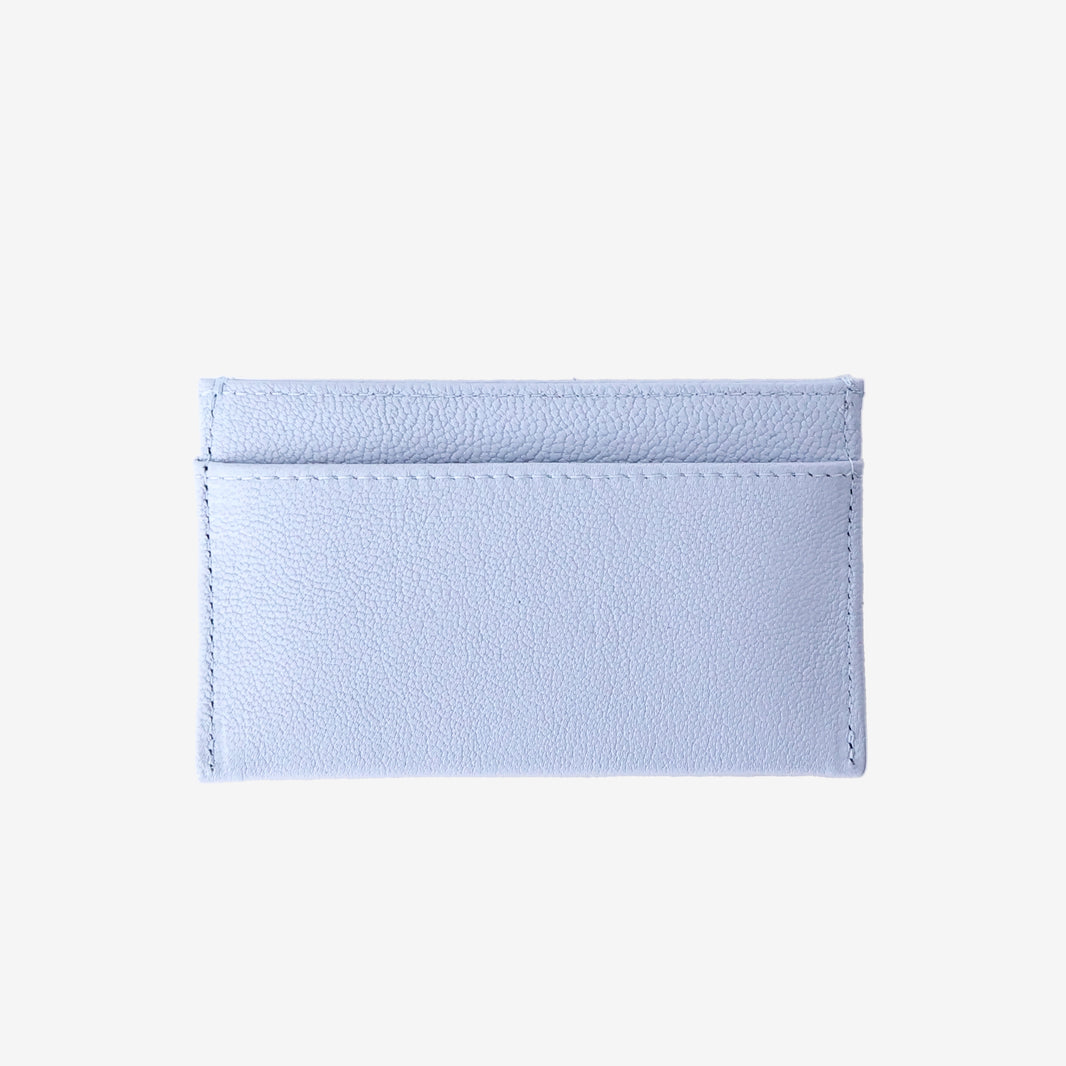 Chanel 26A Card Holder in Light Blue Grained Goatskin with Enamel and Gold Hardware