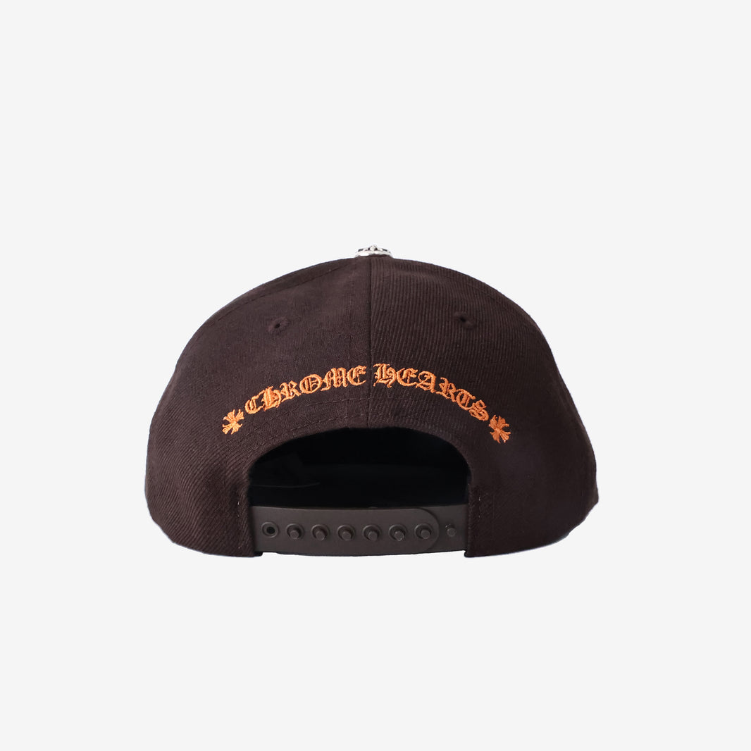 Chrome Hearts Logo-Embroidered Baseball Cap in Brown Cotton with Orange Logo