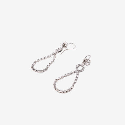 Miu Miu Drop Earrings in Silver-Tone Metal with Crystals