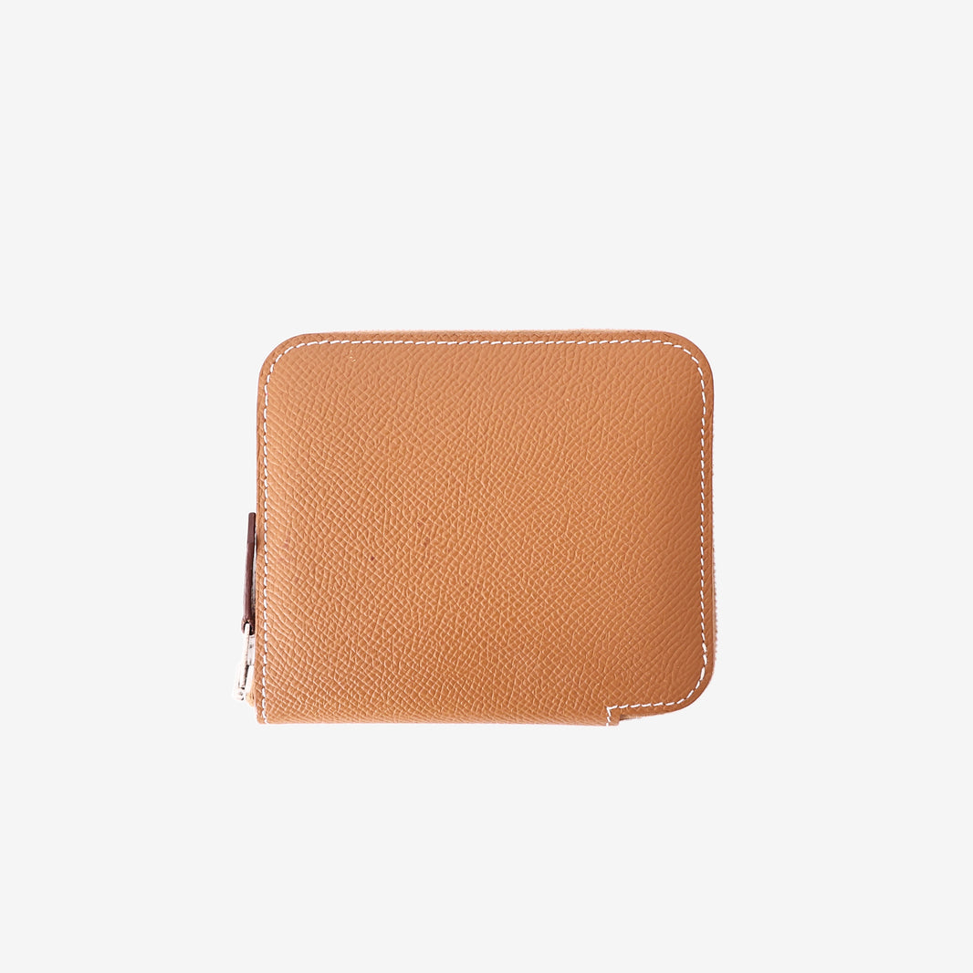 Hermès Silk'In Compact Wallet in Gold Epsom Leather with Palladium Hardware