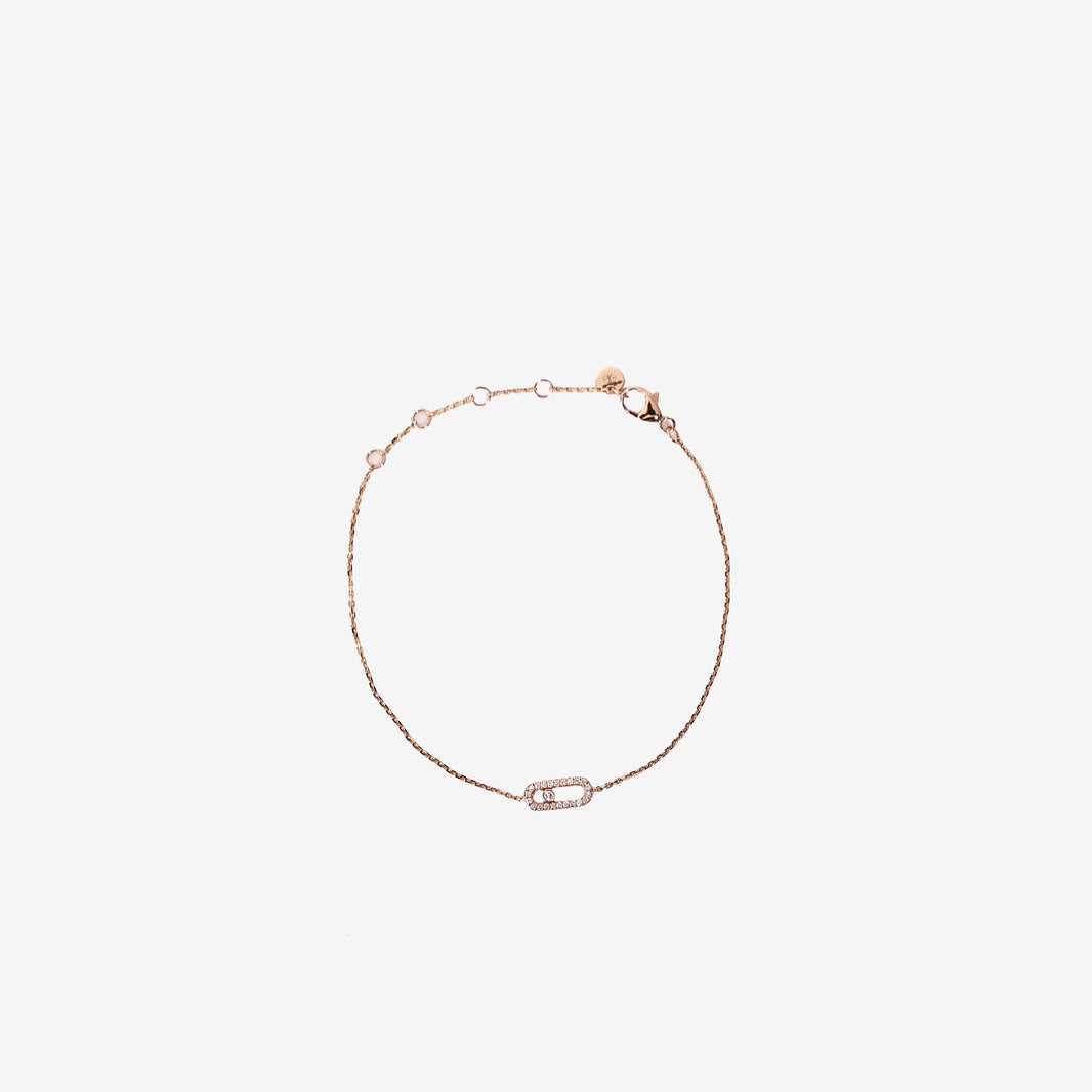 Messika Move Uno Bracelet in 18K Rose Gold with Snaplink