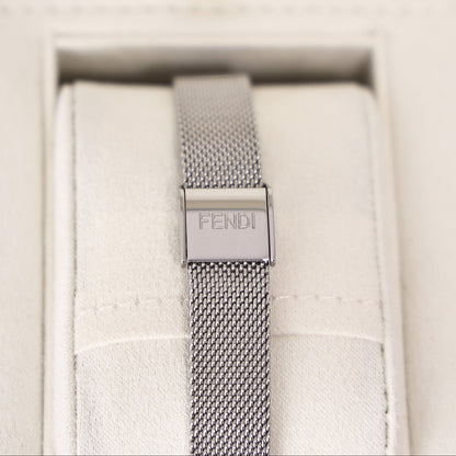 Fendi Palazzo Watch in Silver Stainless Steel with Mother-of-Pearl Dial back view