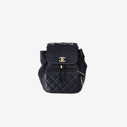 Chanel Business Affinity Backpack in Black Caviar Leather with Gold Hardware