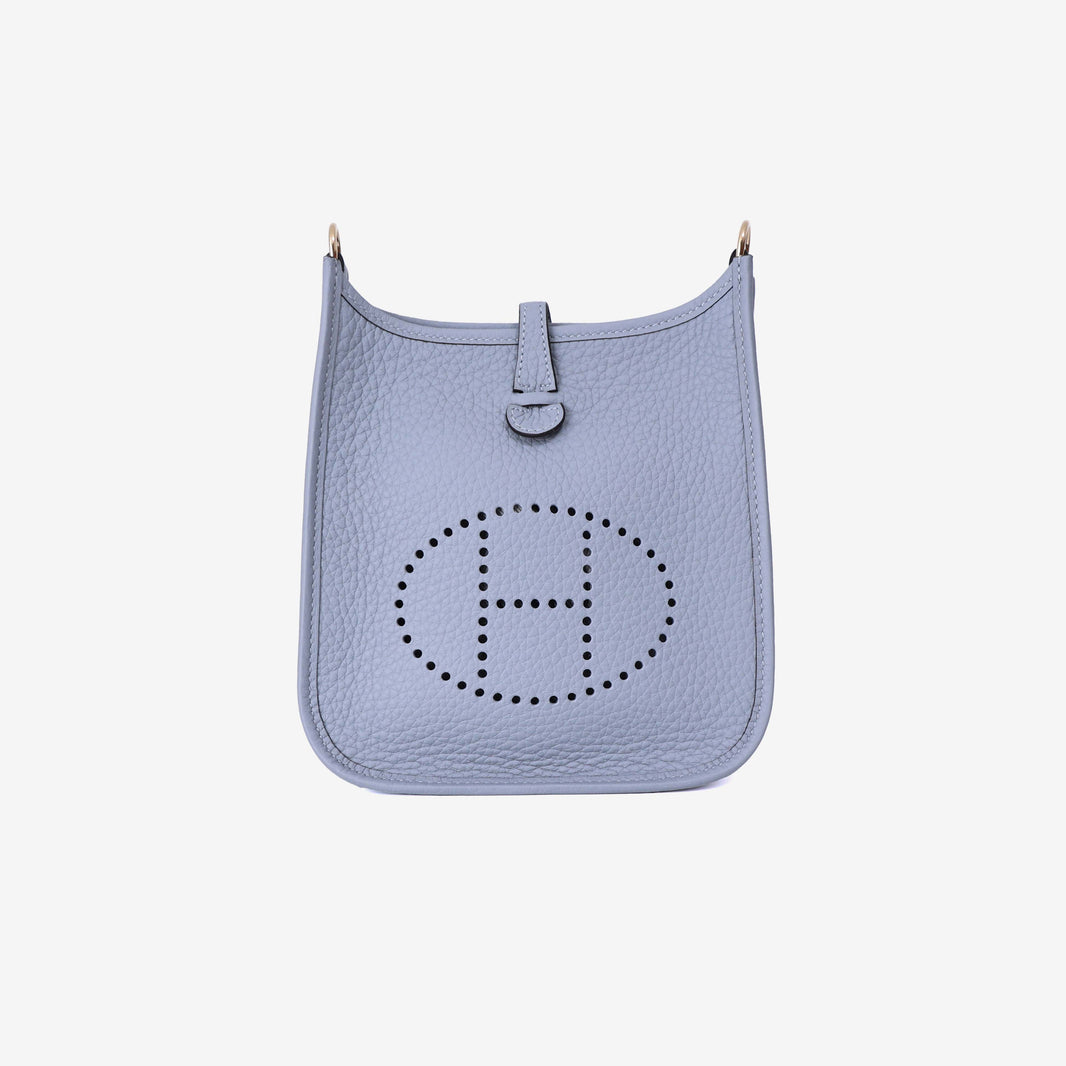 Hermès Evelyne 16 in Gris Pantin Clemence Leather with Gold Hardware front view