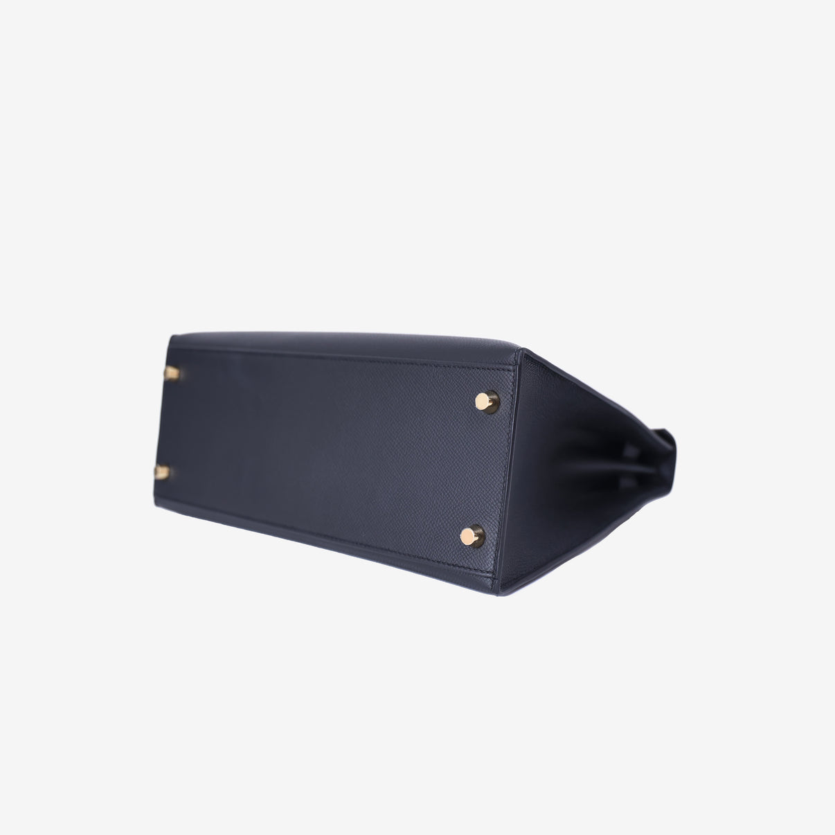 Hermès Kelly 28 in Noir Epsom Leather with Gold Hardware bottom side view