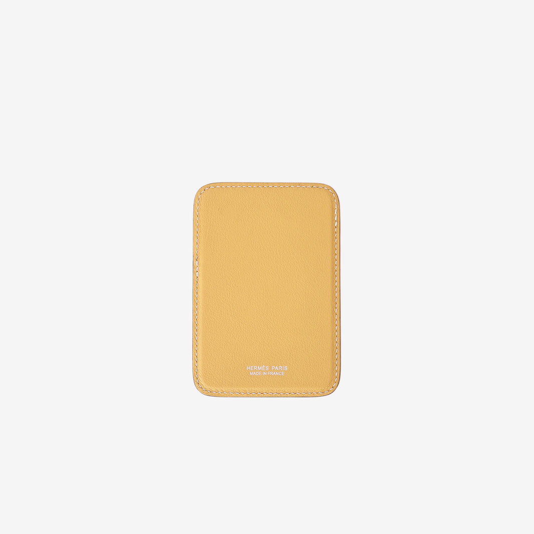 Hermès Chaine d’Ancre MagSafe Card Holder in Paille Swift Calfskin