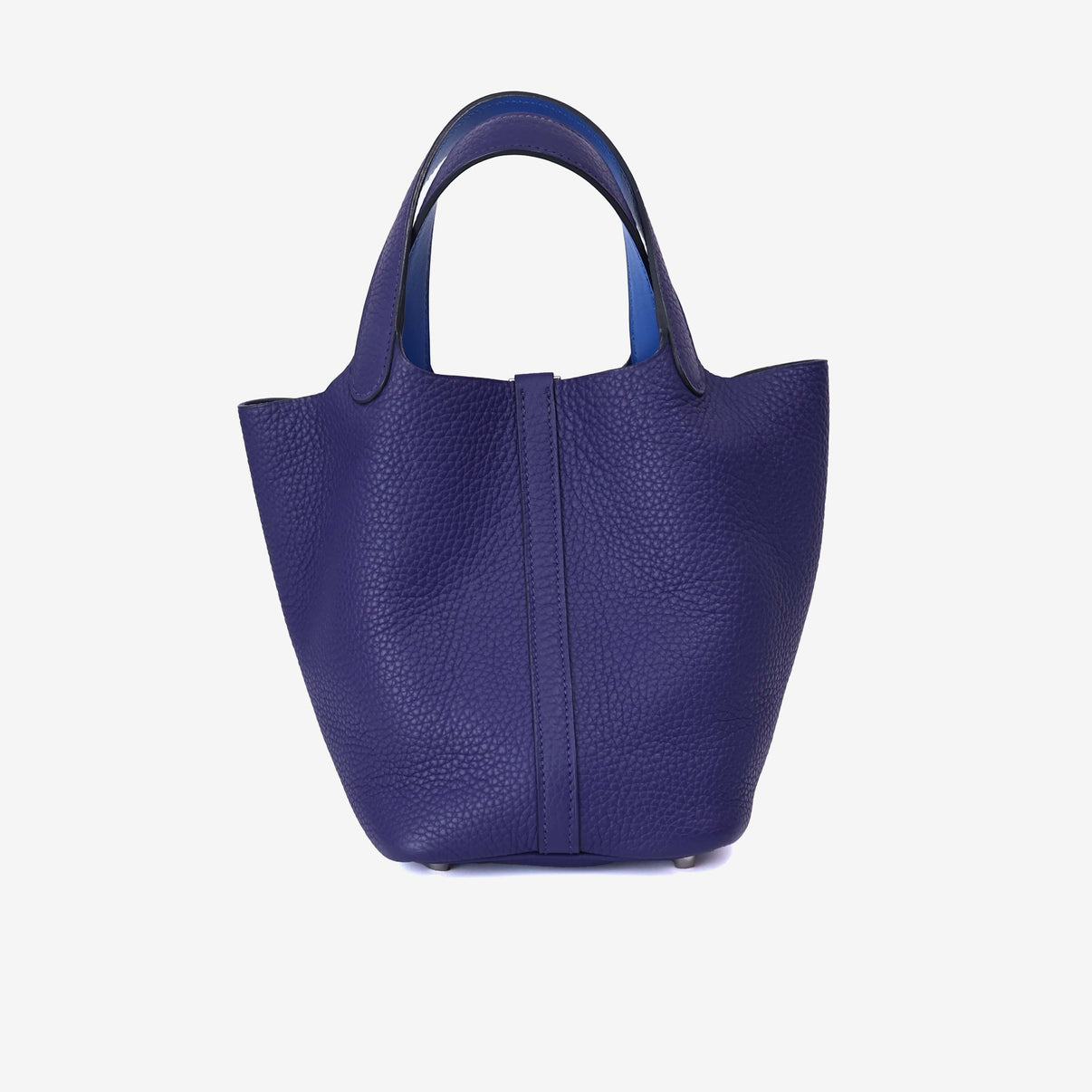 Hermès Picotin 18 in Bleu Encre Clemence Leather with Palladium Hardware back view