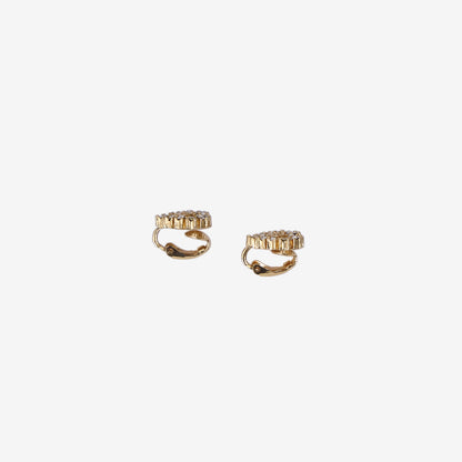 Dior Heart Motif Earrings in Gold-Tone Metal with Rhinestones