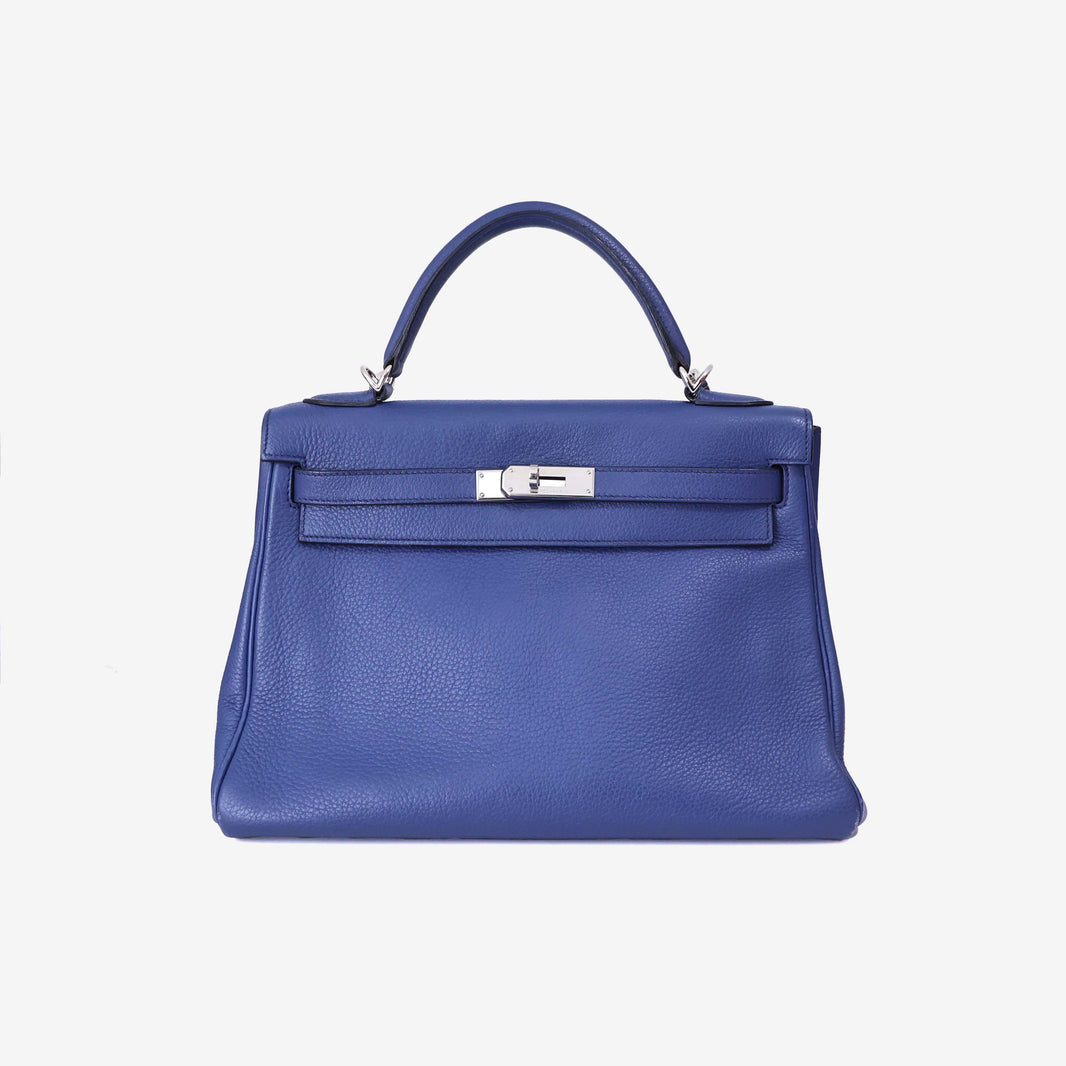 Hermès Kelly 32 in Bleu Togo Leather with Palladium Hardware (Contact to Enquire)