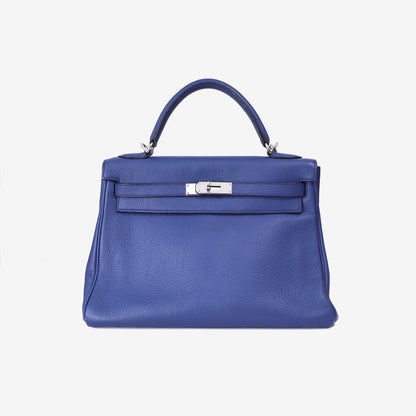 Hermès Kelly 32 in Bleu Togo Leather with Palladium Hardware (Contact to Enquire)