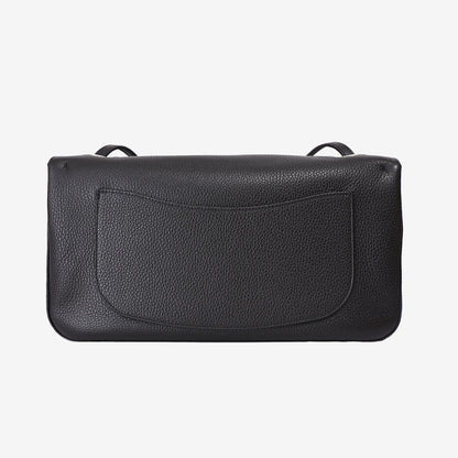 Chanel 26S Maxi Flap Bag in Black Grained Calfskin Leather with Silver Hardware back view