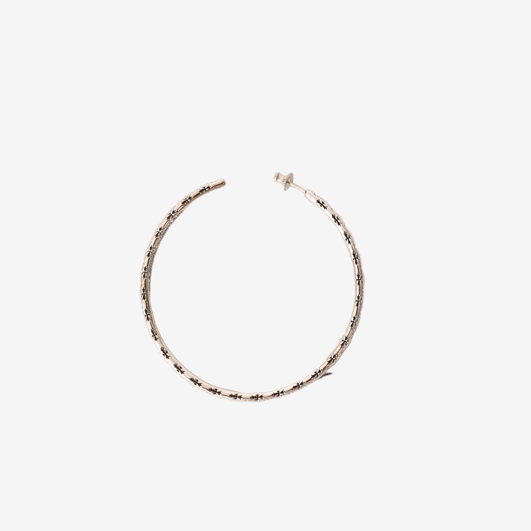 Chrome Hearts Tiny E Hoop Earring in Silver