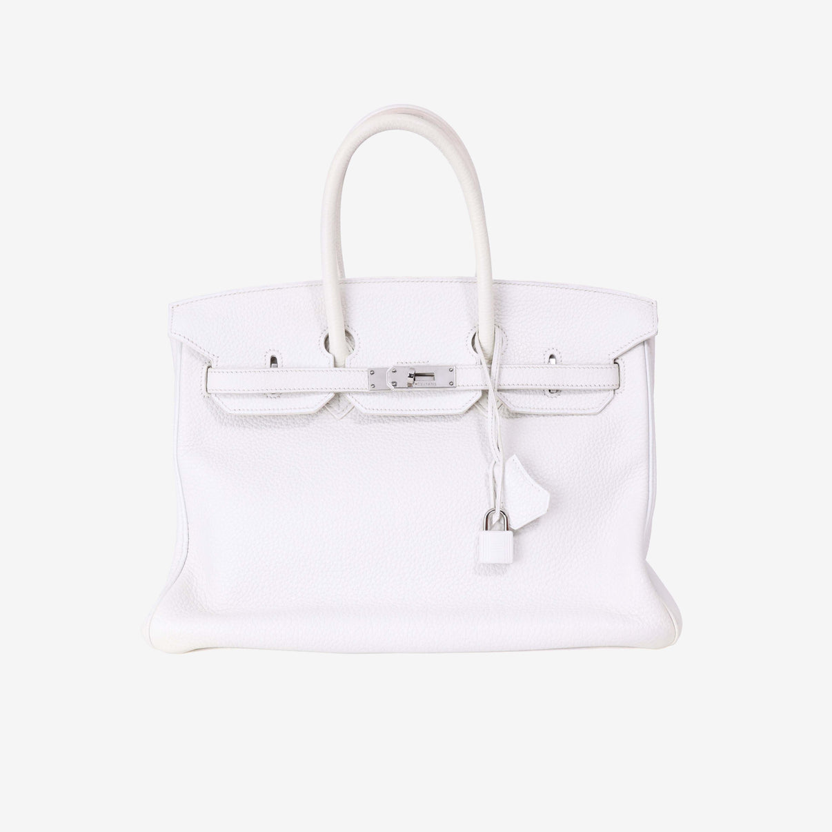 Hermès Birkin 35 in Blanc Togo Leather with Palladium Hardware front view