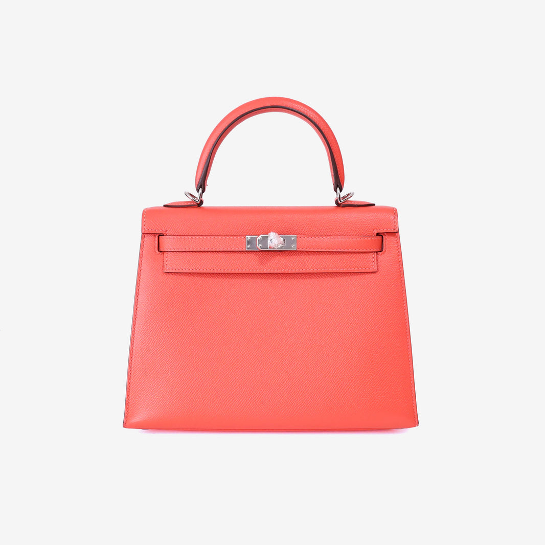 Hermès Kelly 28 in Rose Jaipur Epsom Leather with Palladium Hardware front view