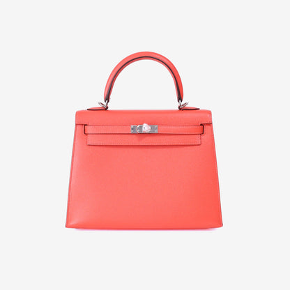 Hermès Kelly 28 in Rose Jaipur Epsom Leather with Palladium Hardware front view
