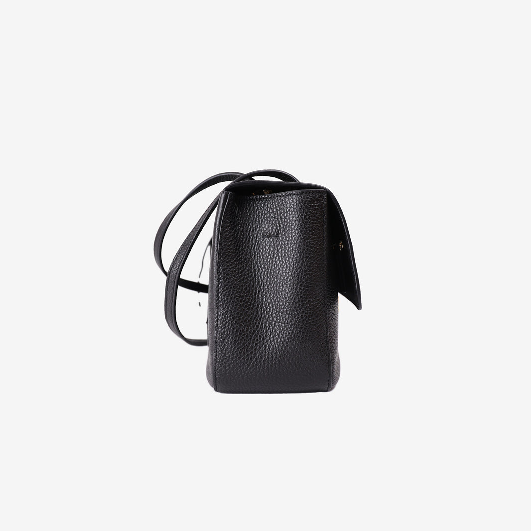 Chanel 26S Maxi Flap Bag in Black Grained Calfskin Leather with Gold Hardware