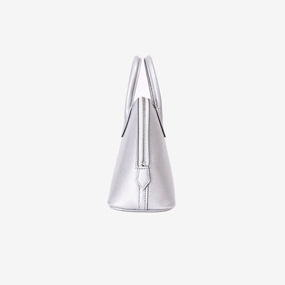 Hermès Mini Bolide in Chamkilight Argent Chevre Leather with Palladium Hardware side view
