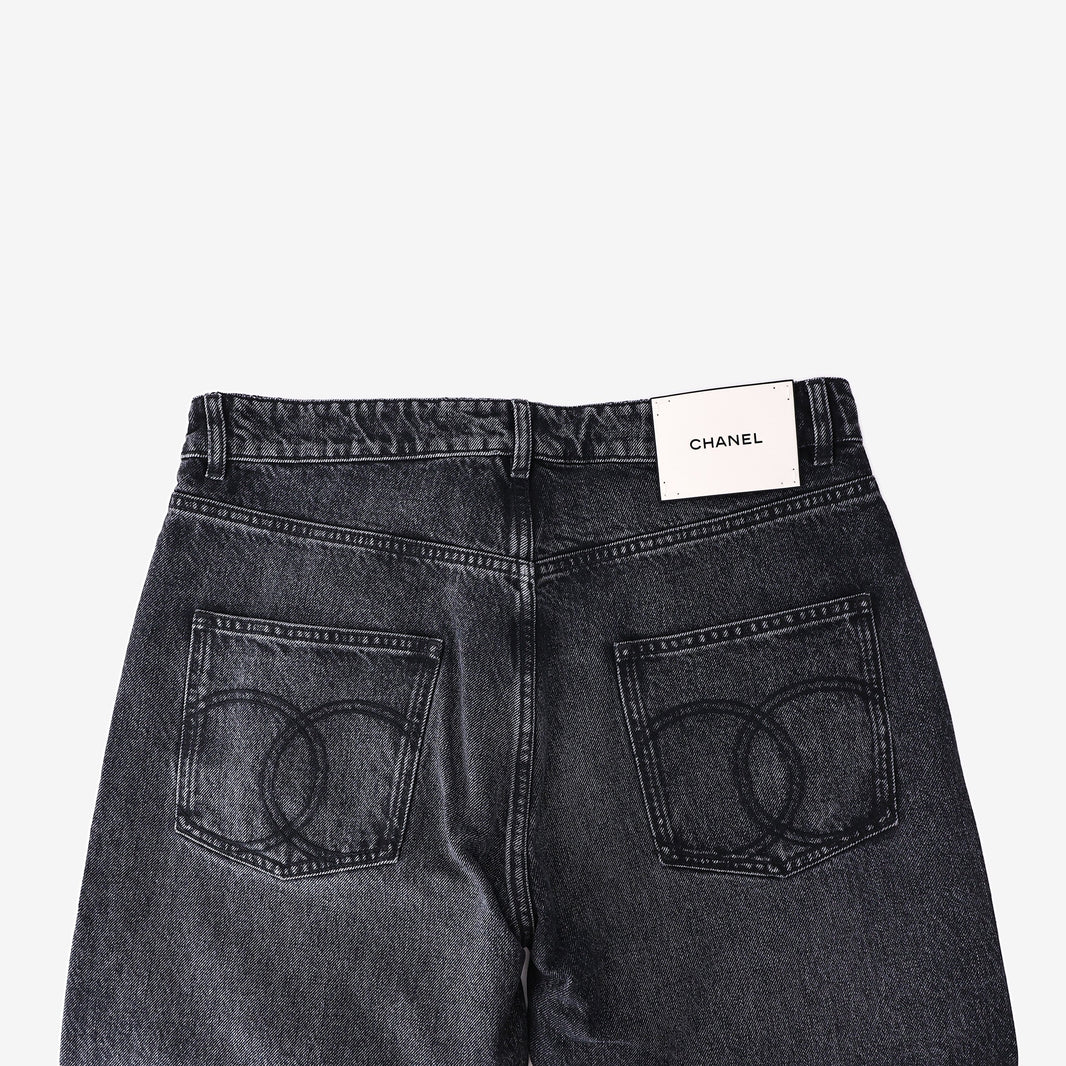 Chanel SS26 Denim Jeans in Black Cotton (Size 40) (Contact to Enquire)