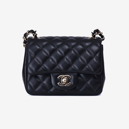 Chanel Mini Classic Hand Bag in Black Lambskin with Gold Hardware (Contact to Enquire)