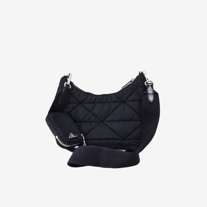 Prada Padded Re-Nylon Shoulder Bag in Black Re-Nylon