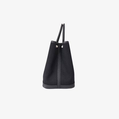 Hermès Garden Party 30 in Noir Toile with Palladium Hardware